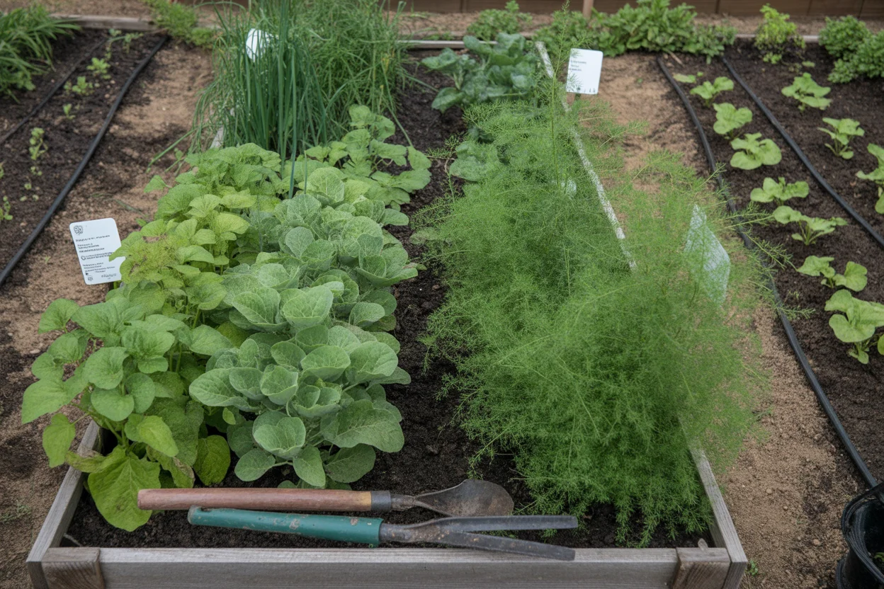 Feathery asparagus fern growth after harvest feeding a long-lived crown bed