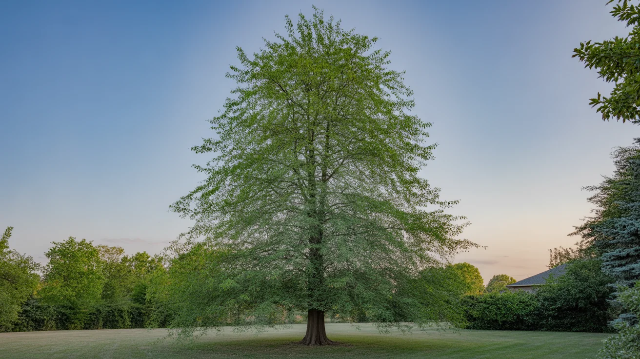 Mature Sweetgum tree with star-shaped leaves and broad shade canopy
